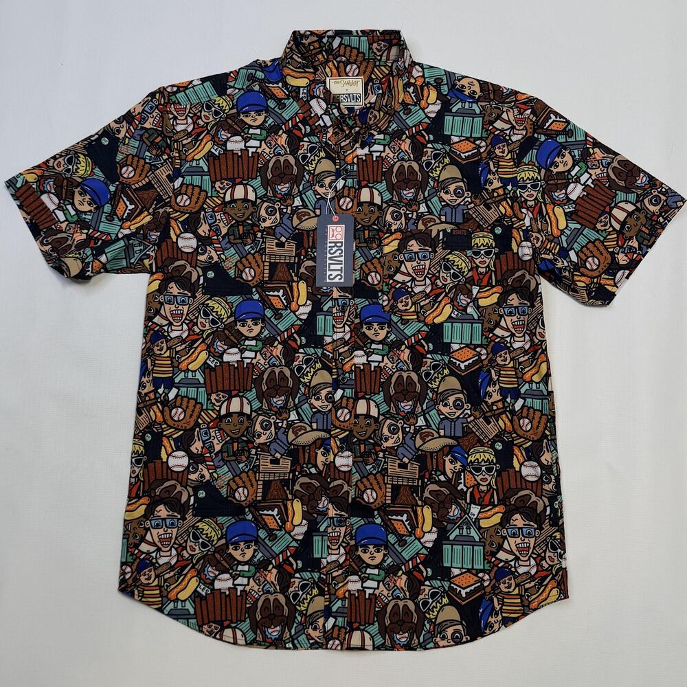 RSVLTS The Sandlot Shirt Mens XL Multicolor KUNUFLEX Button Up Short Sleeve